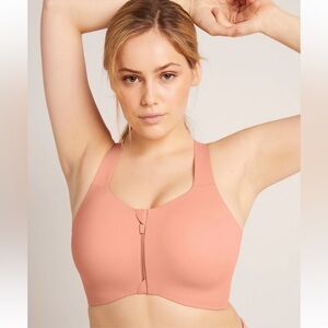 Knix Catalyst Front Zip Sports Bra in Pink Ginger Size 8+